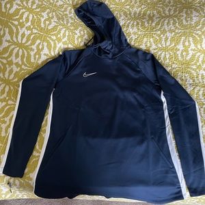 NWT navy Nike Hoodie fleece lined/sz L fits M too